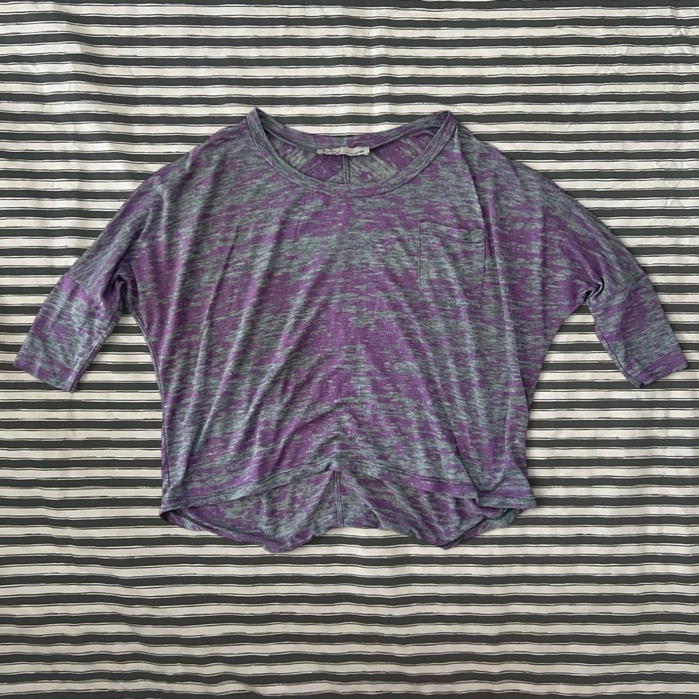 Purple & Grey Heathered Women’s Top